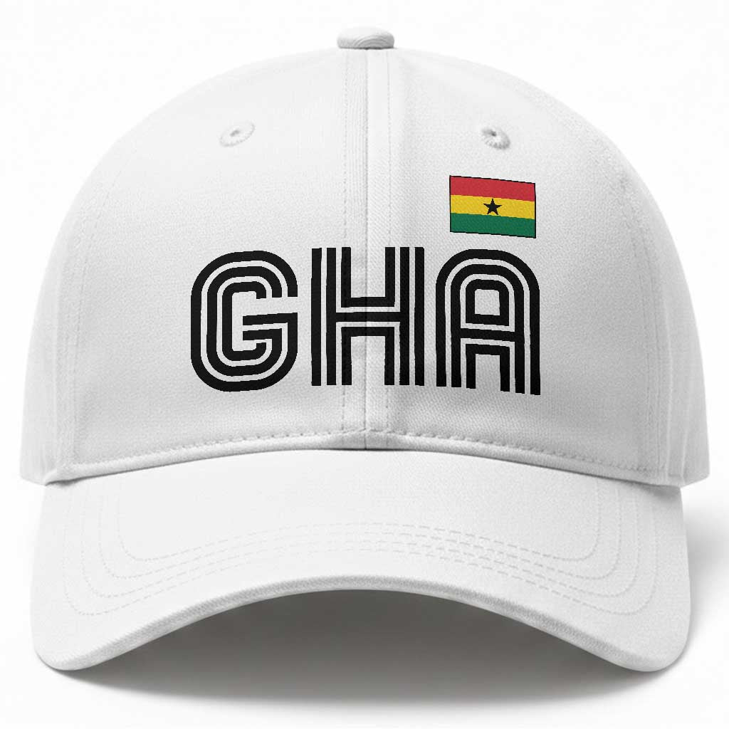 Proud Ghanaian Baseball Cap Minimalist Ghana Typography Design Ghana Flag TS10 Print Your Wear