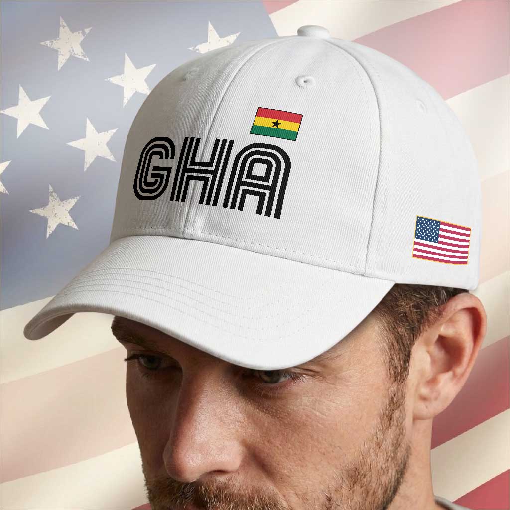 Proud Ghanaian Baseball Cap Minimalist Ghana Typography Design Ghana Flag TS10 Print Your Wear