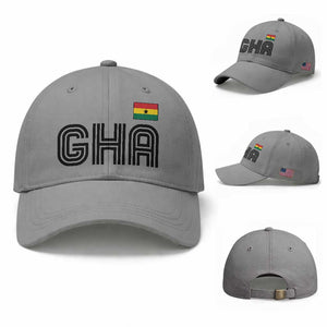 Proud Ghanaian Baseball Cap Minimalist Ghana Typography Design Ghana Flag TS10 Baseball Cap Universal Fit Sport Gray Print Your Wear
