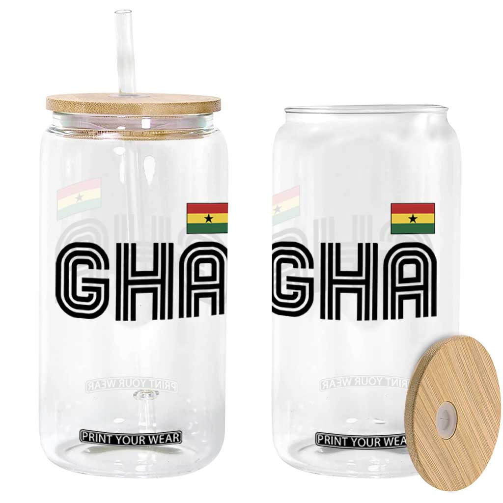 Proud Ghanaian Glass Can Minimalist Ghana Typography Design Ghana Flag TS10 Print Your Wear