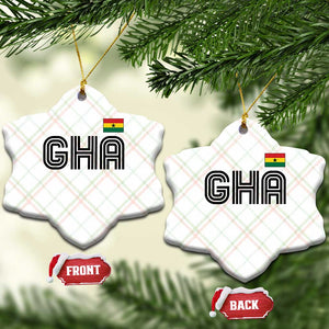 Proud Ghanaian Ceramic Ornament Minimalist Ghana Typography Design Ghana Flag TS10 Print Your Wear