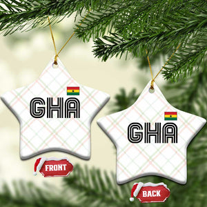 Proud Ghanaian Ceramic Ornament Minimalist Ghana Typography Design Ghana Flag TS10 Print Your Wear