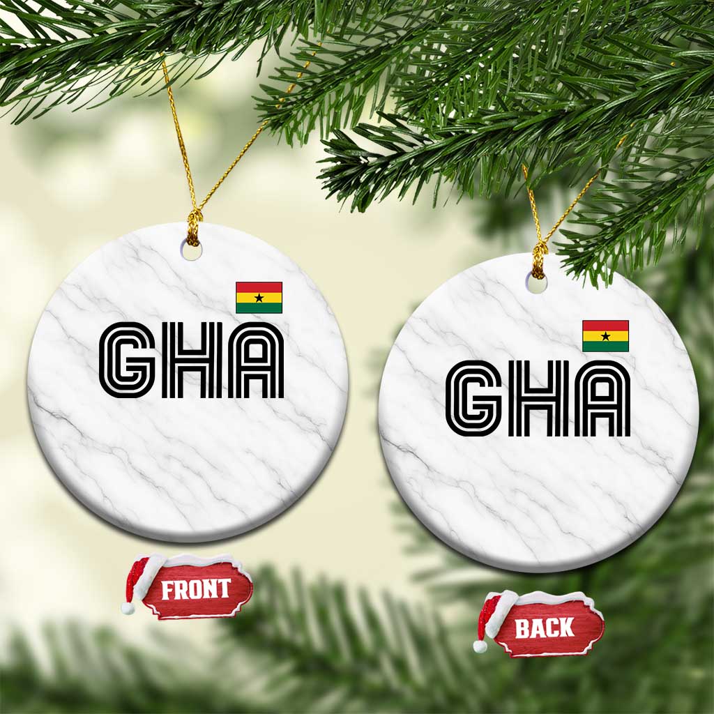 Proud Ghanaian Ceramic Ornament Minimalist Ghana Typography Design Ghana Flag TS10 1pc White Marble Print Your Wear
