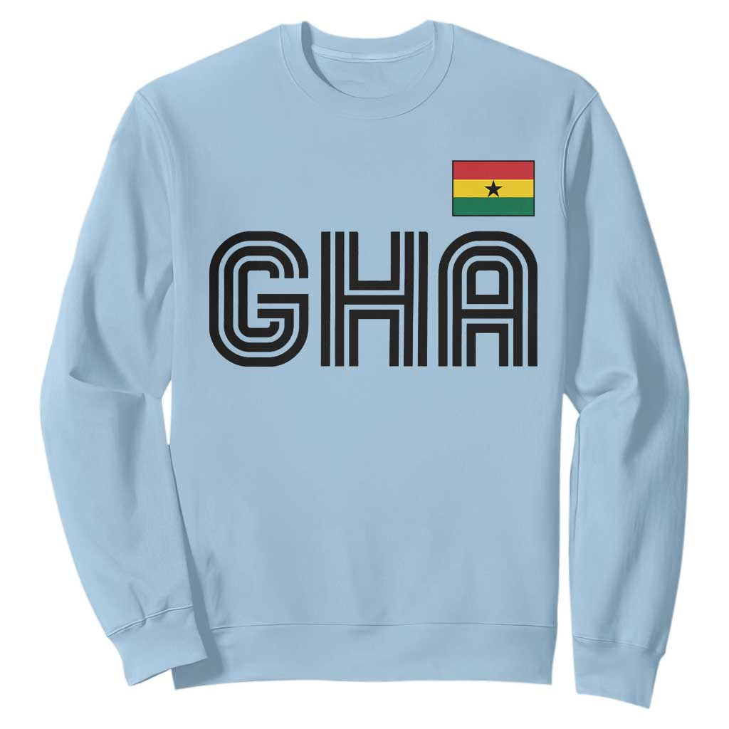 Proud Ghanaian Sweatshirt Minimalist Ghana Typography Design Ghana Flag TS10 Light Blue Print Your Wear