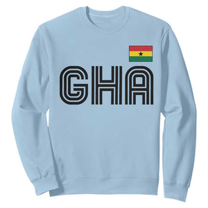 Proud Ghanaian Sweatshirt Minimalist Ghana Typography Design Ghana Flag TS10 Light Blue Print Your Wear