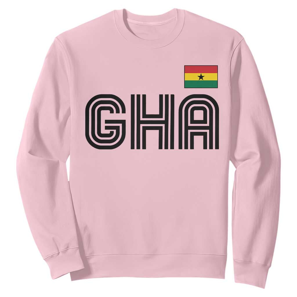 Proud Ghanaian Sweatshirt Minimalist Ghana Typography Design Ghana Flag TS10 Light Pink Print Your Wear