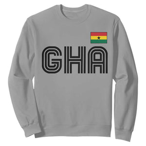 Proud Ghanaian Sweatshirt Minimalist Ghana Typography Design Ghana Flag TS10 Sport Gray Print Your Wear