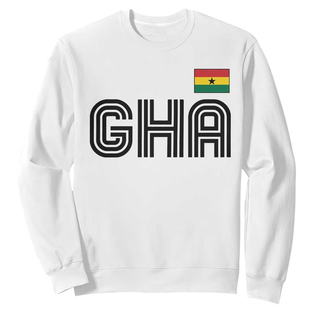 Proud Ghanaian Sweatshirt Minimalist Ghana Typography Design Ghana Flag TS10 White Print Your Wear