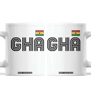 Proud Ghanaian Coffee Mug Minimalist Ghana Typography Design Ghana Flag TS10 White Print Your Wear
