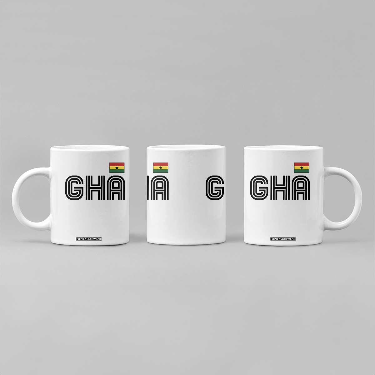 Proud Ghanaian Coffee Mug Minimalist Ghana Typography Design Ghana Flag TS10 Print Your Wear