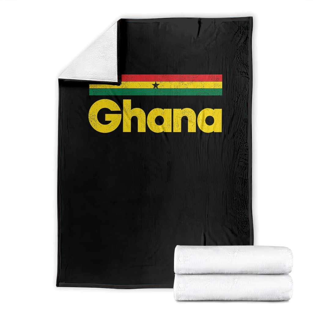 Vintage Ghana Flag Throw Blanket Proud Ghanaian Heritage African Pride TS10 Black Print Your Wear