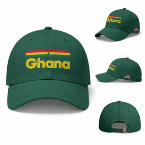Vintage Ghana Flag Baseball Cap Proud Ghanaian Heritage African Pride TS10 Baseball Cap Universal Fit Irish Green Print Your Wear