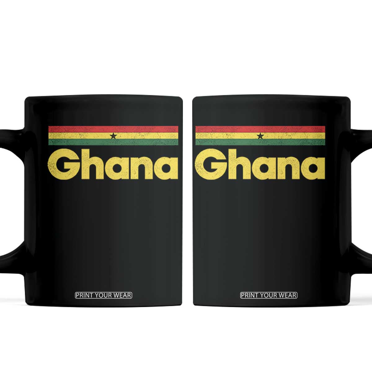 Vintage Ghana Flag Coffee Mug Proud Ghanaian Heritage African Pride TS10 Black Print Your Wear