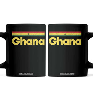 Vintage Ghana Flag Coffee Mug Proud Ghanaian Heritage African Pride TS10 Black Print Your Wear