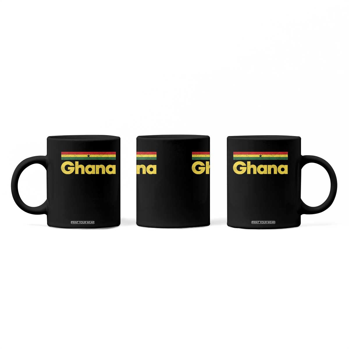 Vintage Ghana Flag Coffee Mug Proud Ghanaian Heritage African Pride TS10 Print Your Wear