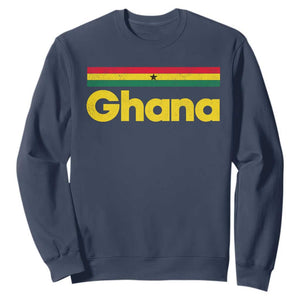 Vintage Ghana Flag Sweatshirt Proud Ghanaian Heritage African Pride TS10 Navy Print Your Wear