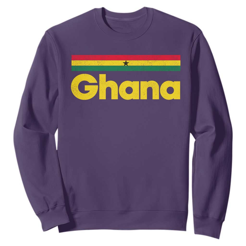 Vintage Ghana Flag Sweatshirt Proud Ghanaian Heritage African Pride TS10 Purple Print Your Wear