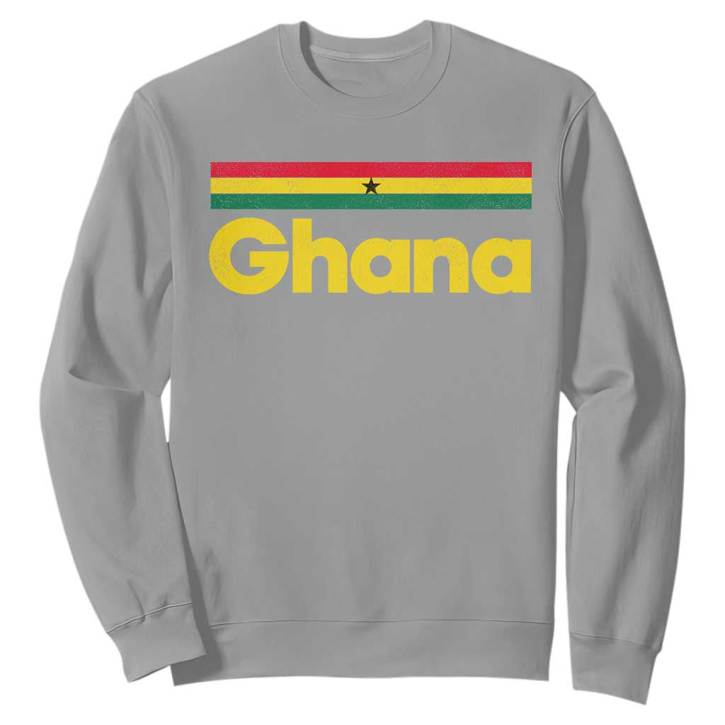 Vintage Ghana Flag Sweatshirt Proud Ghanaian Heritage African Pride TS10 Sport Gray Print Your Wear