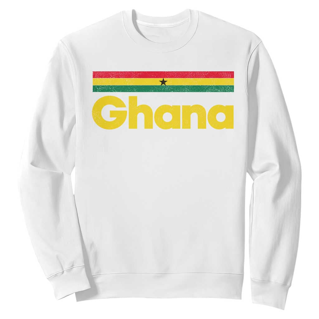 Vintage Ghana Flag Sweatshirt Proud Ghanaian Heritage African Pride TS10 White Print Your Wear