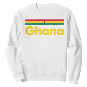 Vintage Ghana Flag Sweatshirt Proud Ghanaian Heritage African Pride TS10 White Print Your Wear
