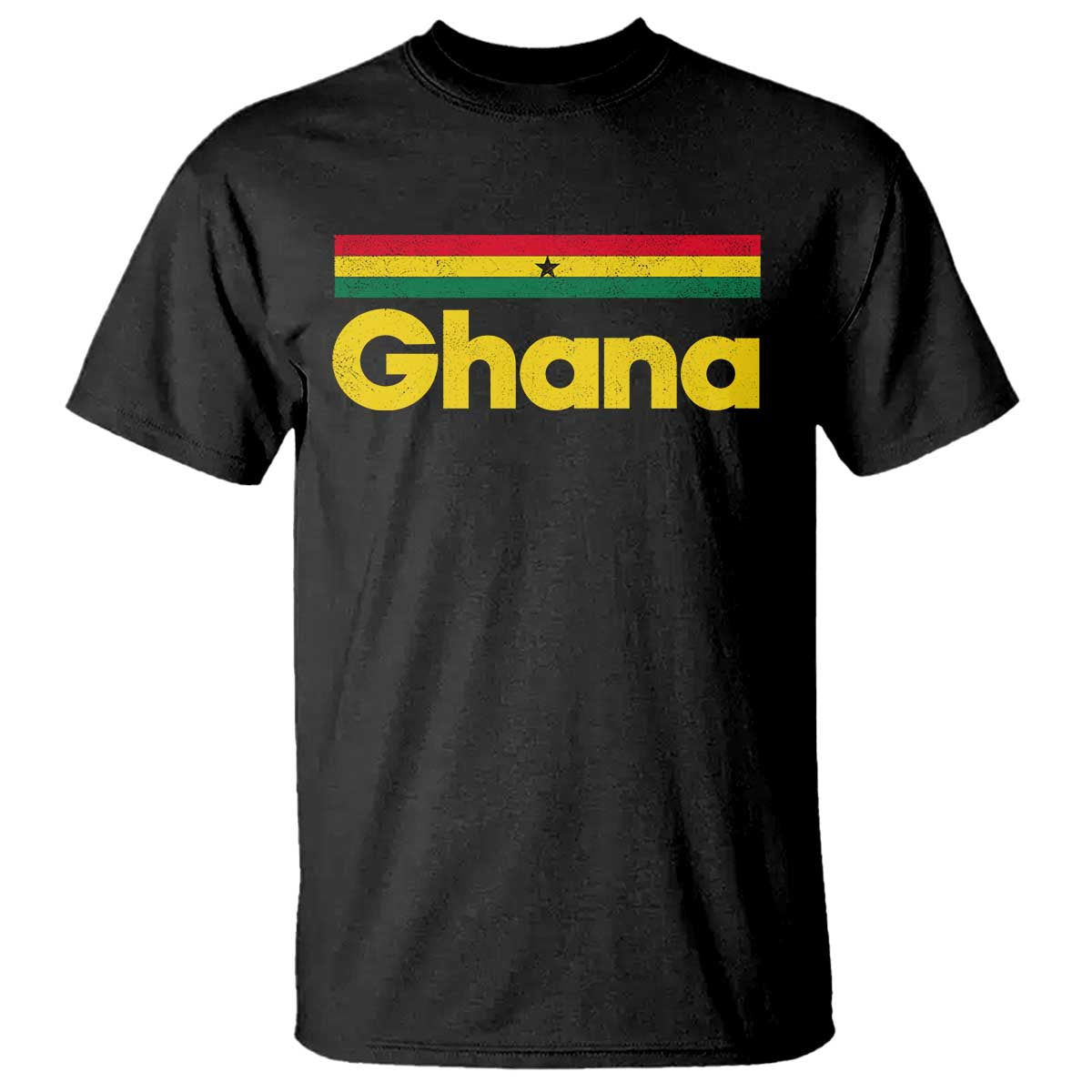 Vintage Ghana Flag T Shirt Proud Ghanaian Heritage African Pride TS10 Black Print Your Wear