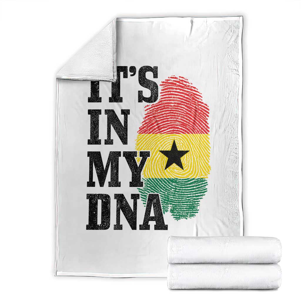 Its In My DNA Ghana Throw Blanket Fingerprint Flag Proud Ghanaian Heritage Ghanese Roots TS10 White Print Your Wear