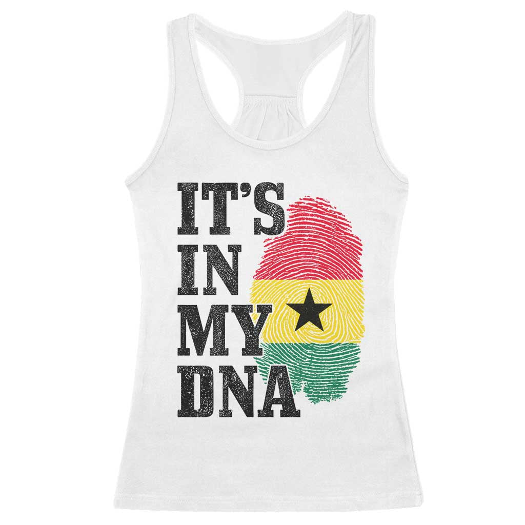 Its In My DNA Ghana Racerback Tank Top Fingerprint Flag Proud Ghanaian Heritage Ghanese Roots TS10 White Print Your Wear