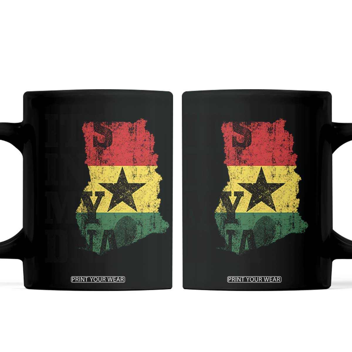 Its In My DNA Ghana Coffee Mug Proud Ghanaian Heritage Ghanese Roots Vintage Ghana Map Flag TS10 White Print Your Wear