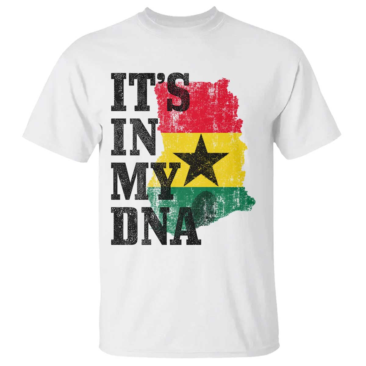 Its In My DNA Ghana T Shirt Proud Ghanaian Heritage Ghanese Roots Vintage Ghana Map Flag TS10 White Print Your Wear