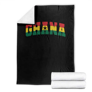 Vintage Ghana Flag Varsity Throw Blanket Classic Ghanaian Pride Heritage Graphic TS10 Black Print Your Wear