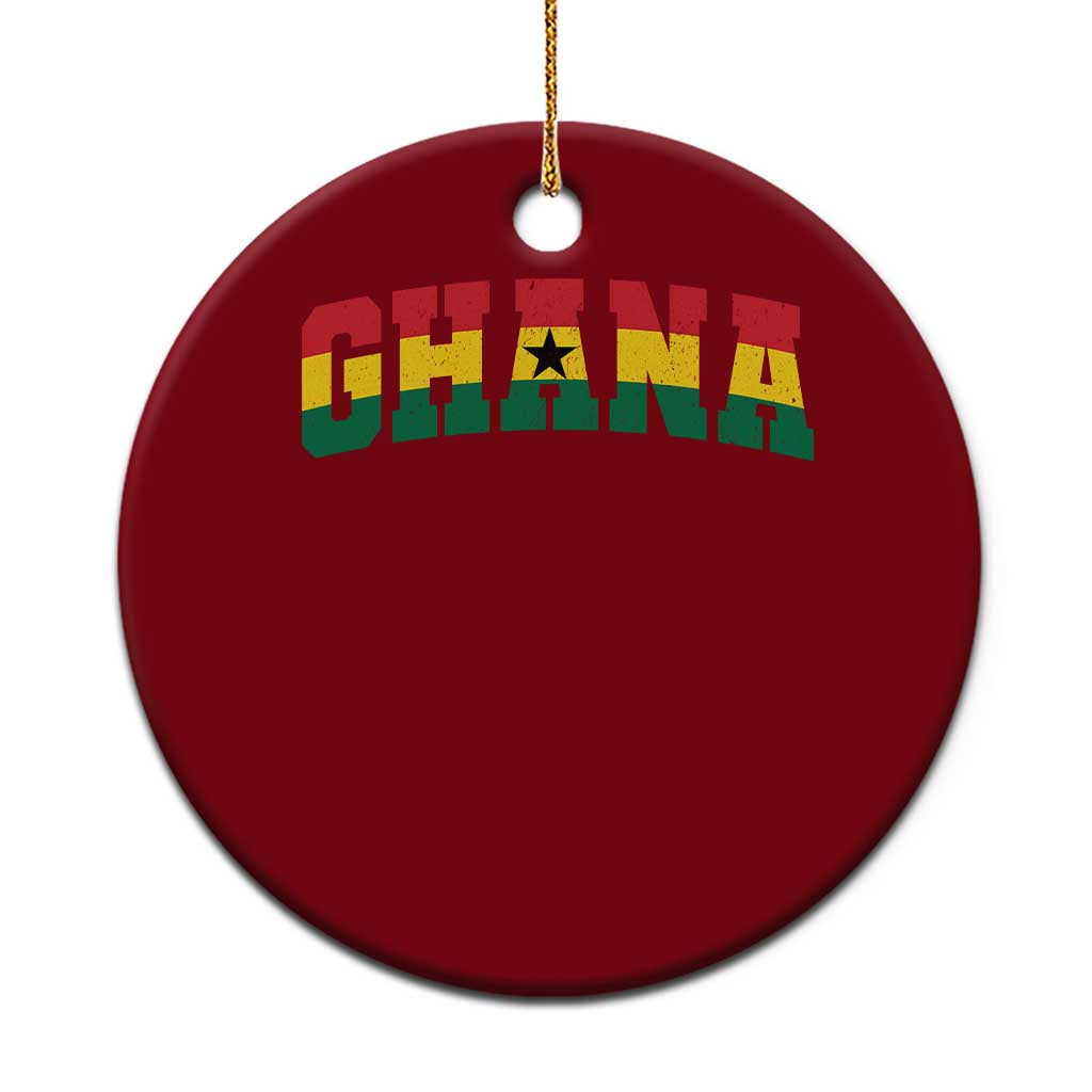 Vintage Ghana Flag Varsity Ceramic Ornament Classic Ghanaian Pride Heritage Graphic TS10 1pc Red Print Your Wear