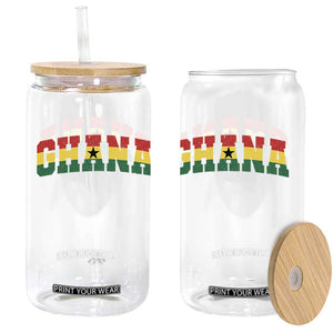 Vintage Ghana Flag Varsity Glass Can Classic Ghanaian Pride Heritage Graphic TS10 Print Your Wear