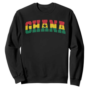 Vintage Ghana Flag Varsity Sweatshirt Classic Ghanaian Pride Heritage Graphic TS10 Black Print Your Wear