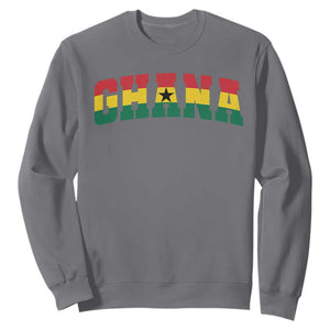 Vintage Ghana Flag Varsity Sweatshirt Classic Ghanaian Pride Heritage Graphic TS10 Charcoal Print Your Wear