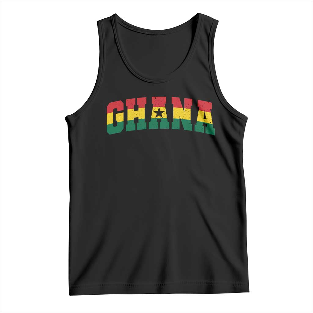 Vintage Ghana Flag Varsity Tank Top Classic Ghanaian Pride Heritage Graphic TS10 Black Print Your Wear