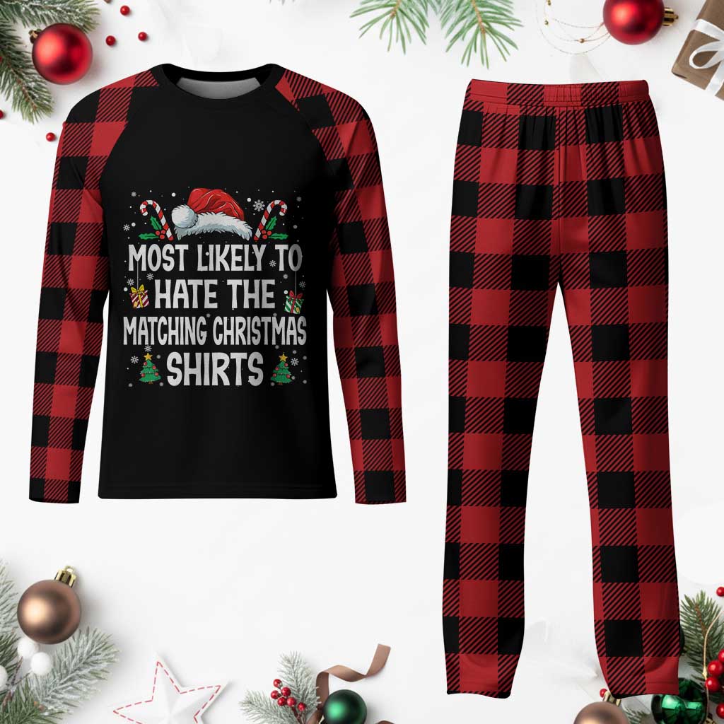 Family Matching Christmas Plaid Pajama Set Most Likely To Hate Matching Christmas TS10 Buffalo Plaid Print Your Wear