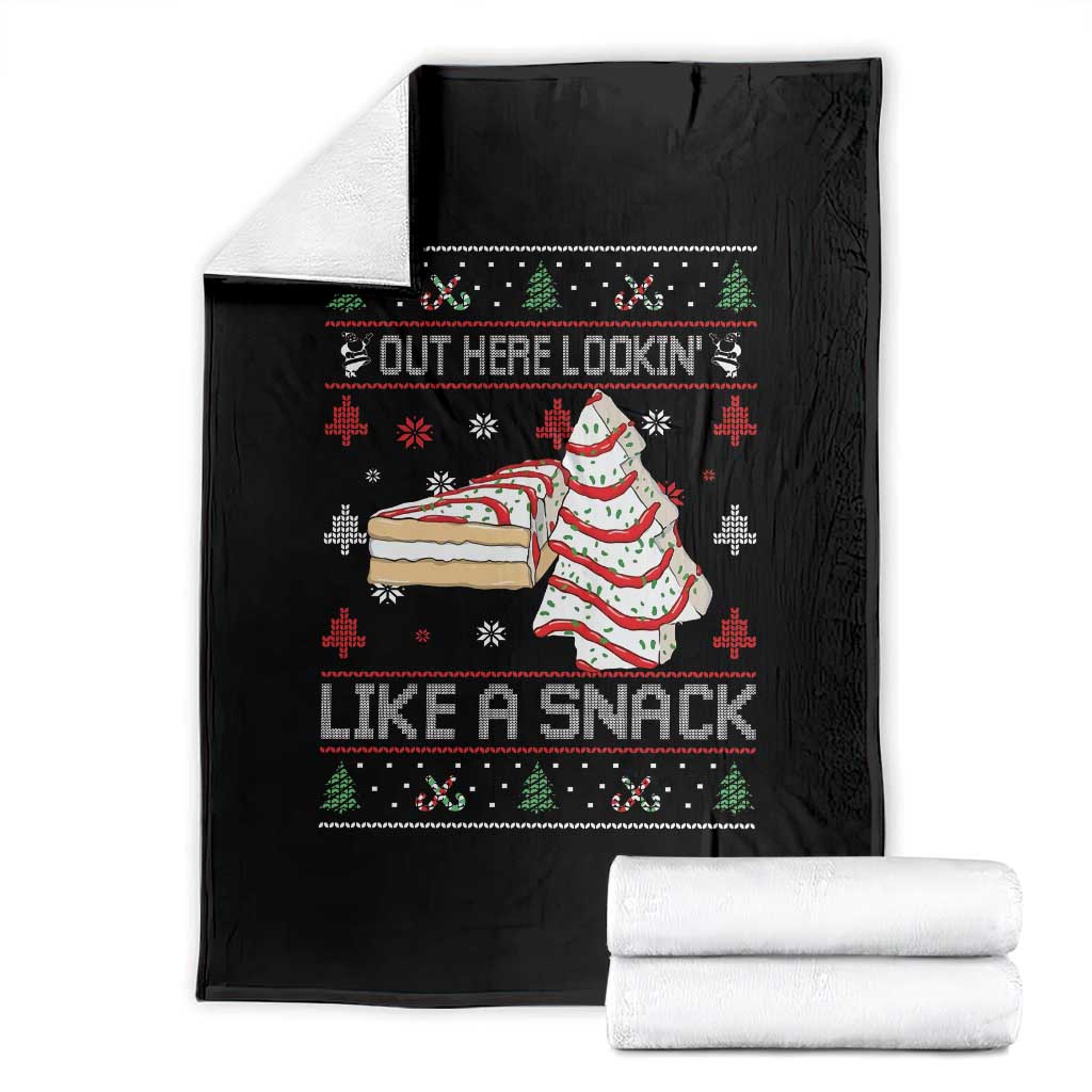 Debbies Christmas Tree Cake Throw Blanket Out Here Lookin Like A Snack TS10 Black Print Your Wear
