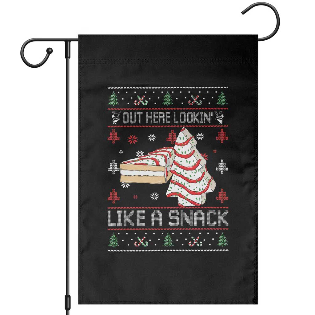Debbies Christmas Tree Cake Garden Flag Out Here Lookin Like A Snack TS10 Black Print Your Wear