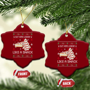 Debbies Christmas Tree Cake Ceramic Ornament Out Here Lookin Like A Snack TS10 Print Your Wear