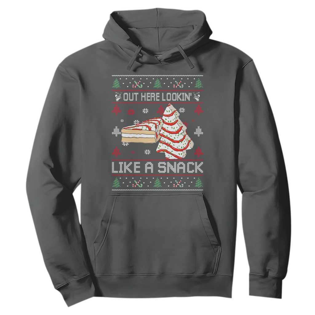 Debbies Christmas Tree Cake Hoodie Out Here Lookin Like A Snack TS10 Dark Heather Print Your Wear