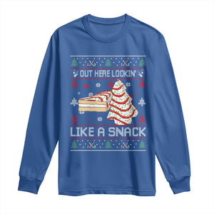 Debbies Christmas Tree Cake Long Sleeve Shirt Out Here Lookin Like A Snack TS10 Royal Blue Print Your Wear