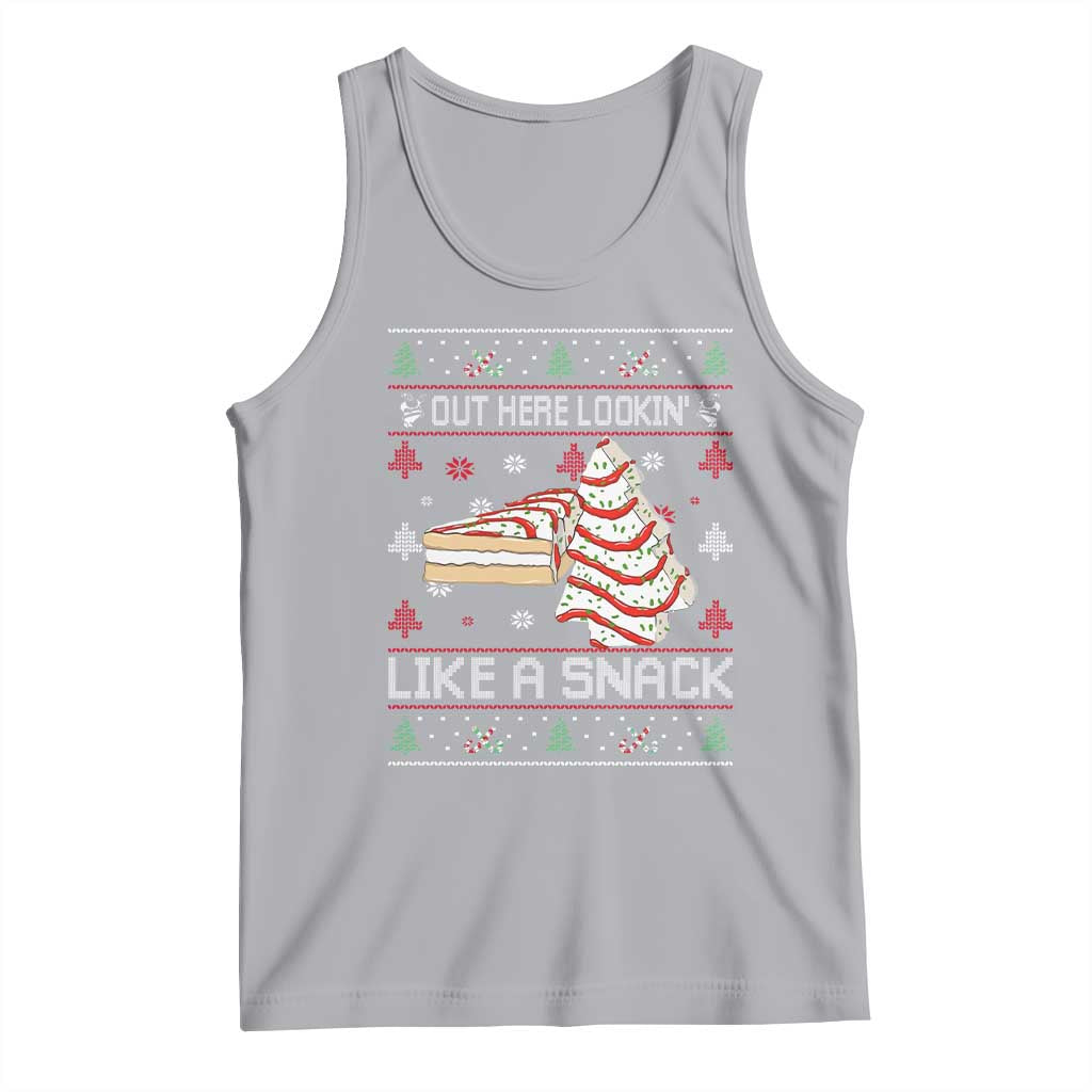 Debbies Christmas Tree Cake Tank Top Out Here Lookin Like A Snack TS10 Athletic Heather Print Your Wear