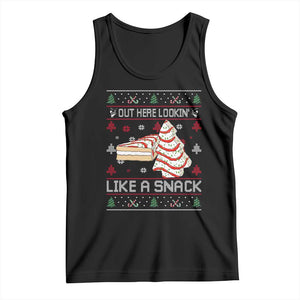 Debbies Christmas Tree Cake Tank Top Out Here Lookin Like A Snack TS10 Black Print Your Wear