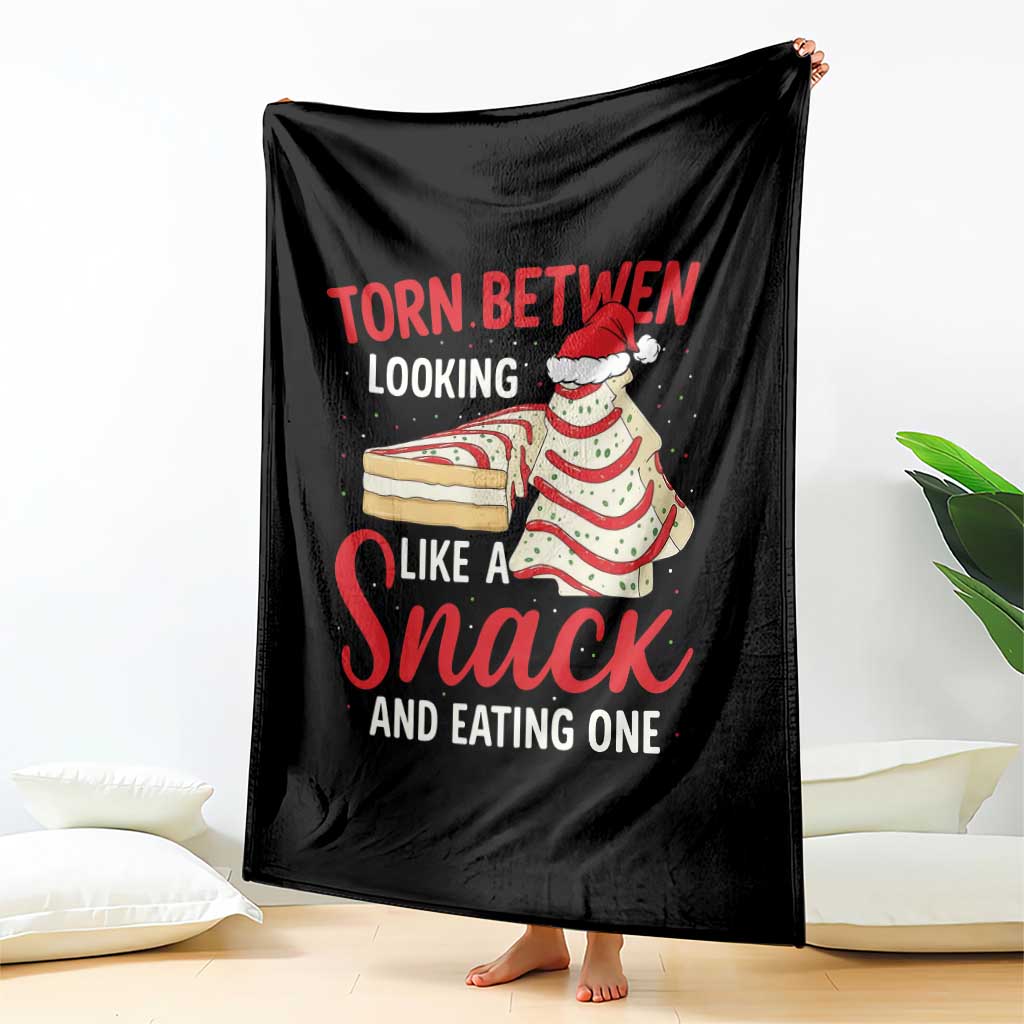 Torn Between Looking Like A Snack Or Eating One Christmas Throw Blanket Debbies Tree Cake TS10 Print Your Wear