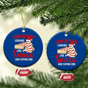 Torn Between Looking Like A Snack Or Eating One Christmas Ceramic Ornament Debbies Tree Cake TS10 1pc Blue Print Your Wear