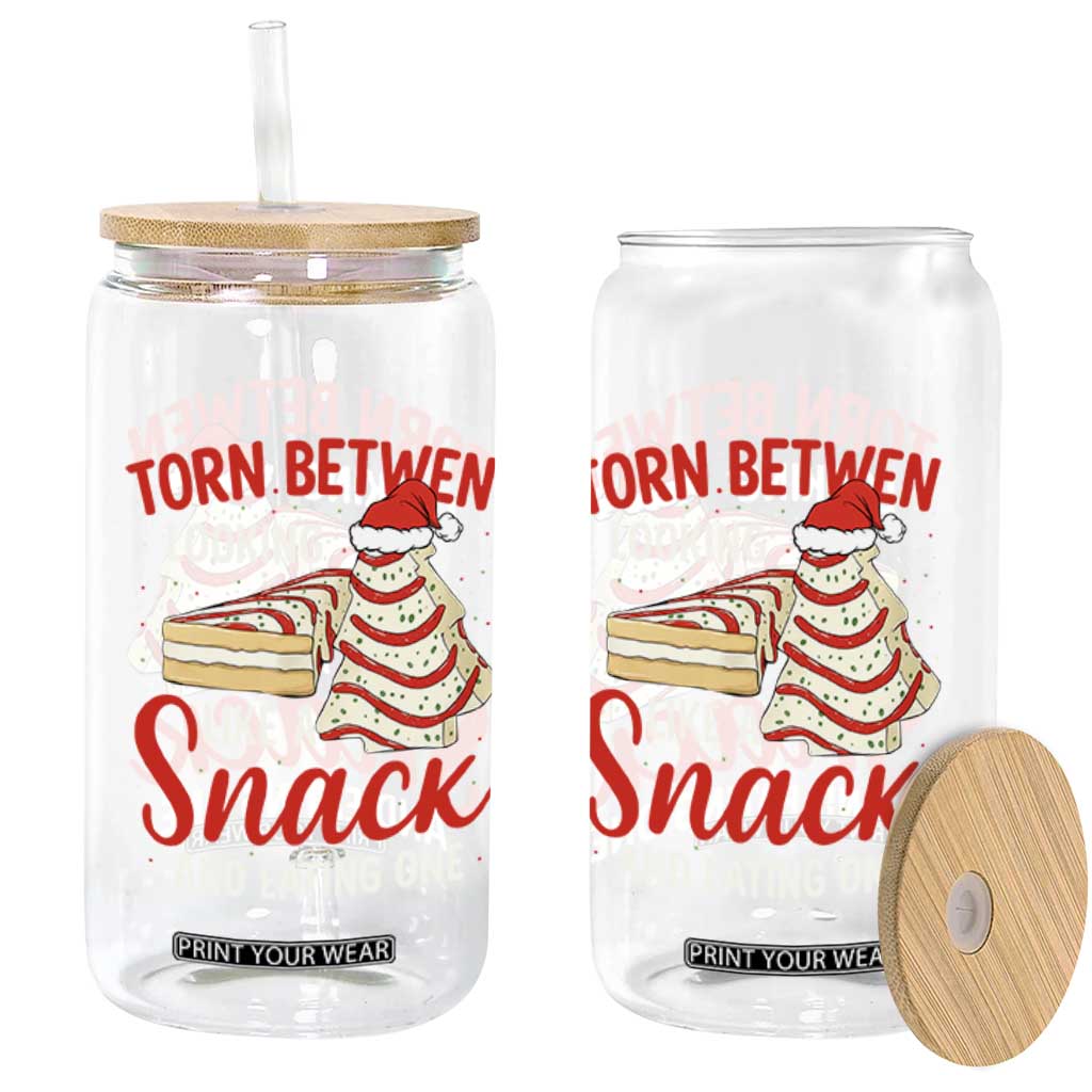 Torn Between Looking Like A Snack Or Eating One Christmas Glass Can Debbies Tree Cake TS10 Print Your Wear