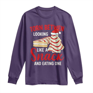 Torn Between Looking Like A Snack Or Eating One Christmas Long Sleeve Shirt Debbies Tree Cake TS10 Purple Print Your Wear