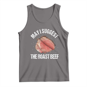 Funny Dank Meme Tank Top May I Suggest The Roast Beef TS10 Deep Heather Print Your Wear