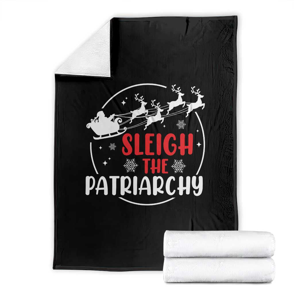 Sleigh The Patriarchy Throw Blanket Feminist Christmas Womens Rights TS10 Black Print Your Wear