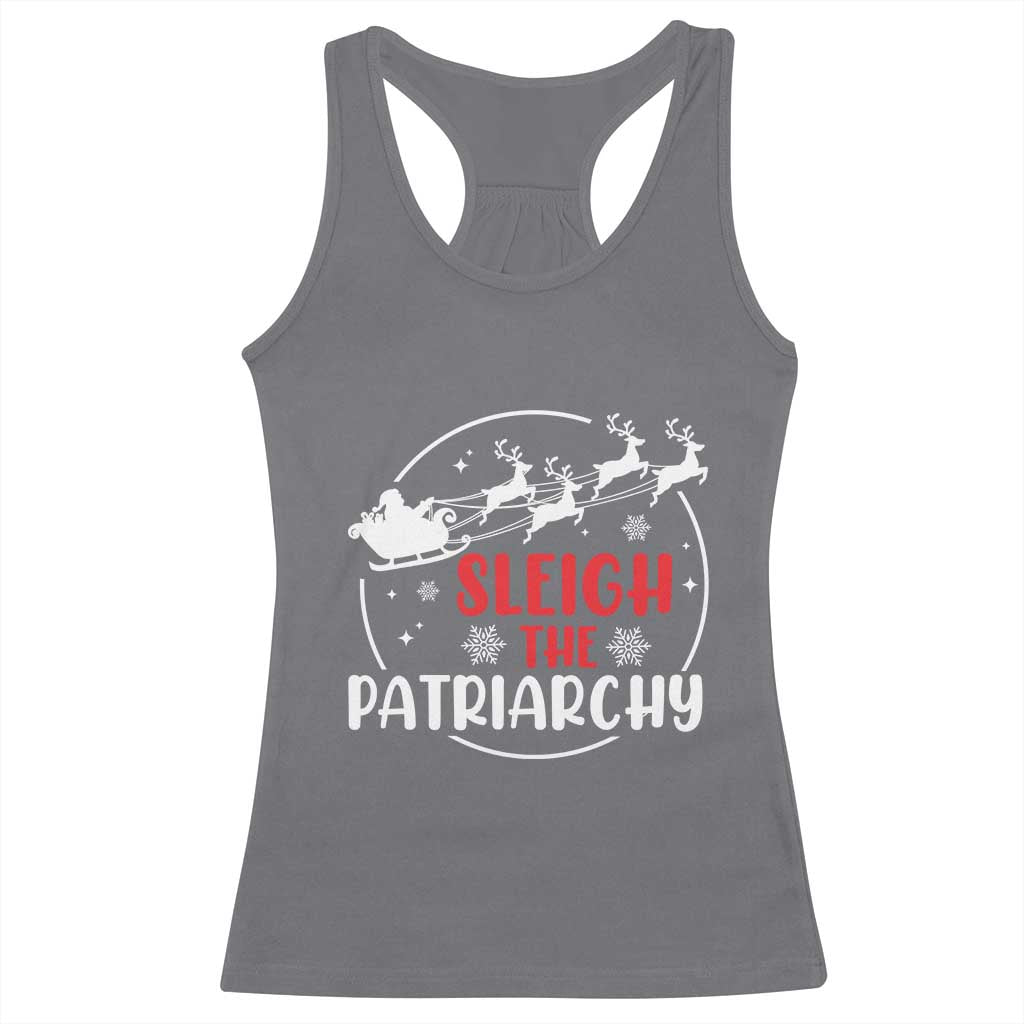 Sleigh The Patriarchy Racerback Tank Top Feminist Christmas Womens Rights TS10 Charcoal Print Your Wear